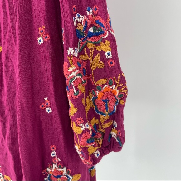 FREE PEOPLE OXFORD BABY DOLL FLORAL EMBROIDERED DRESS EXTRA SMALL - Picture 7 of 12